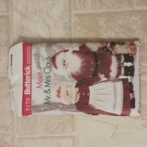 Butterick Pattern Meet Mr. & Mrs. Claus 5179 stuffed Christmas Craft Dolls Santa